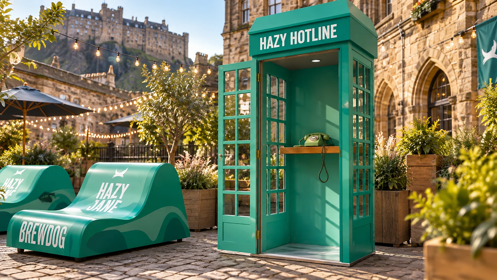 Creative visualisation of the completed BrewDog Hazy Hotline activation
