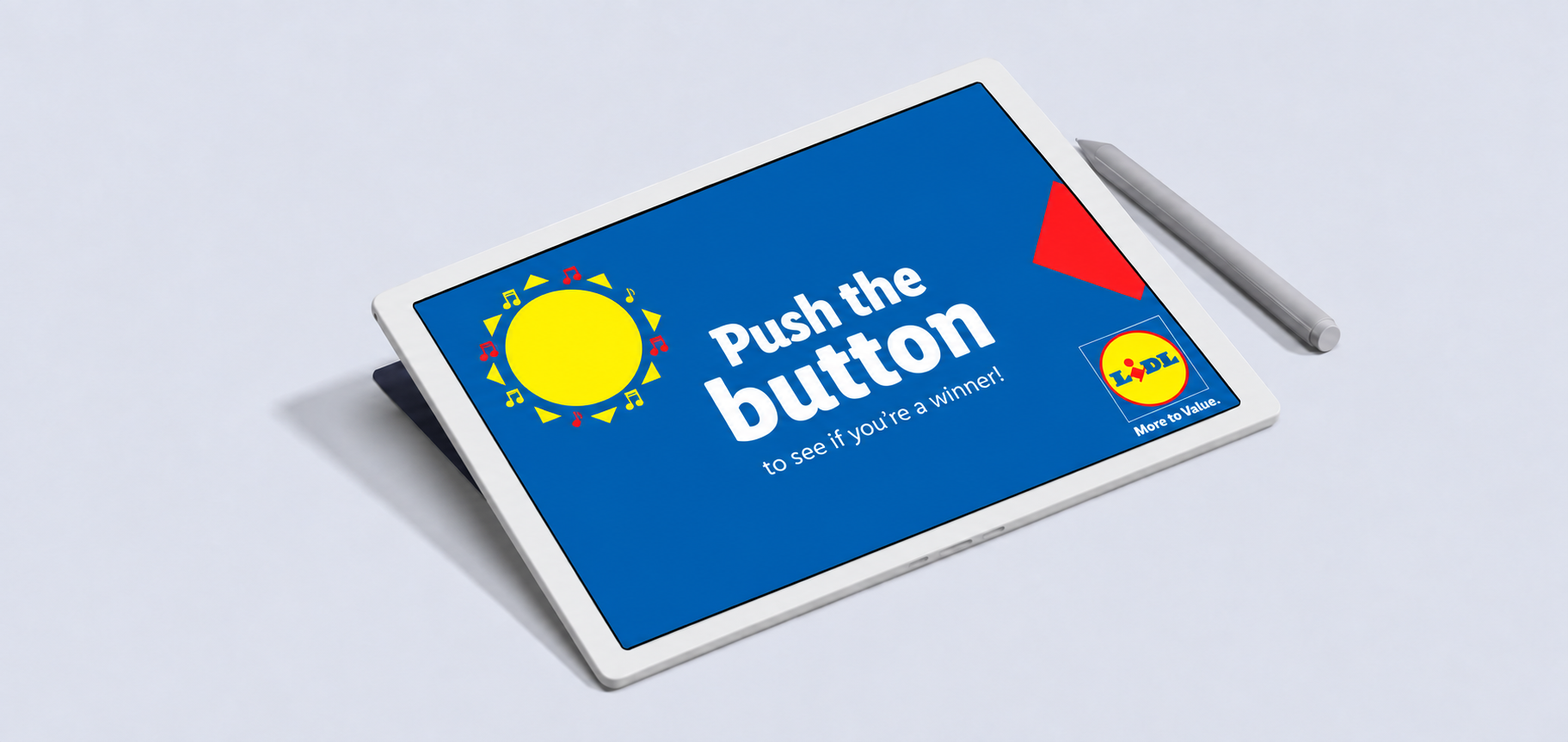 Lidl Roundhay Festival digital raffle displayed on an iPad mockup