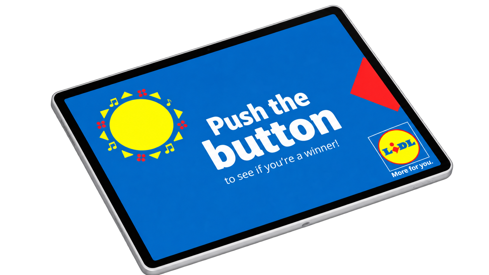 Lidl Roundhay Festival raffle on a tablet